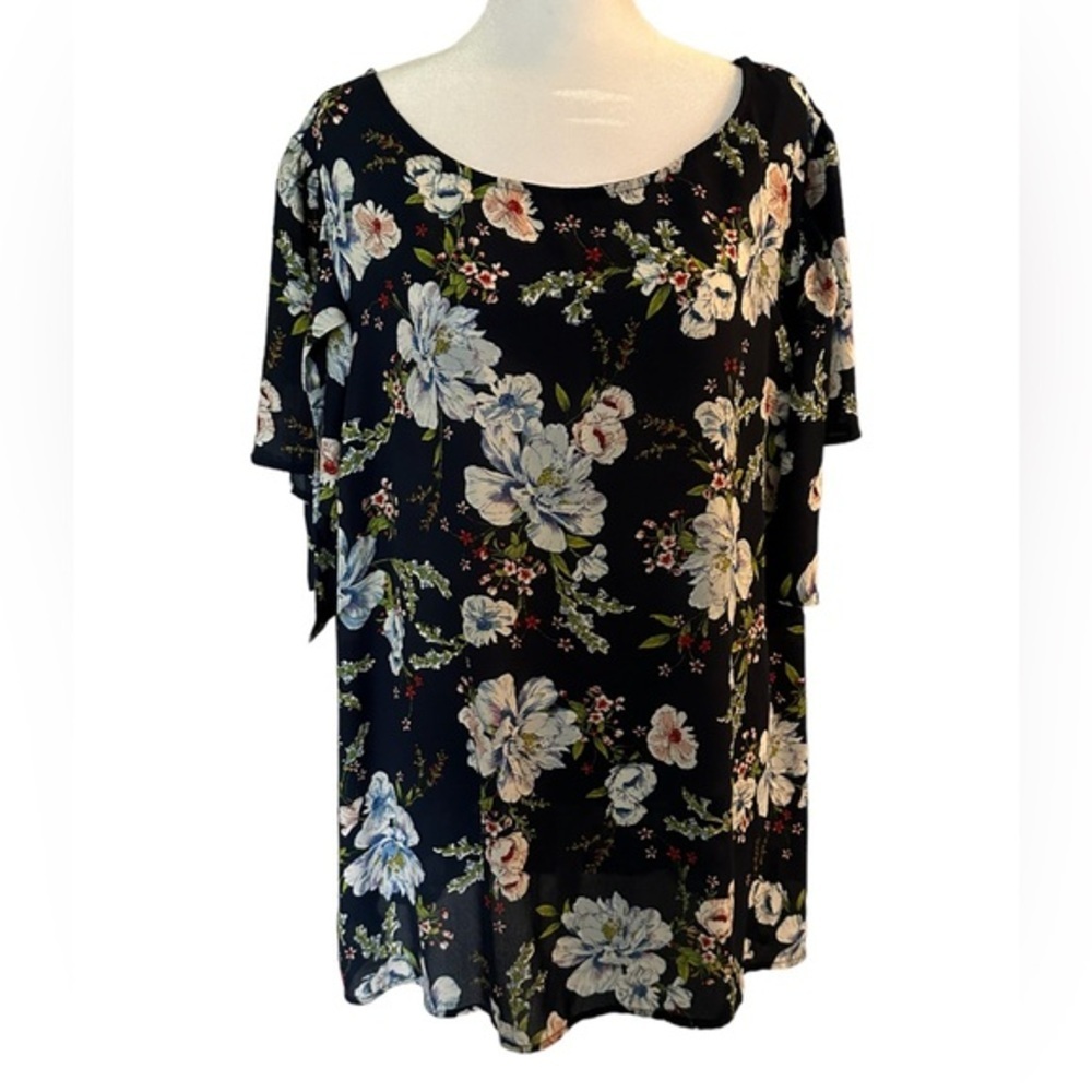 Roz& Ali size 3X floral blouse top